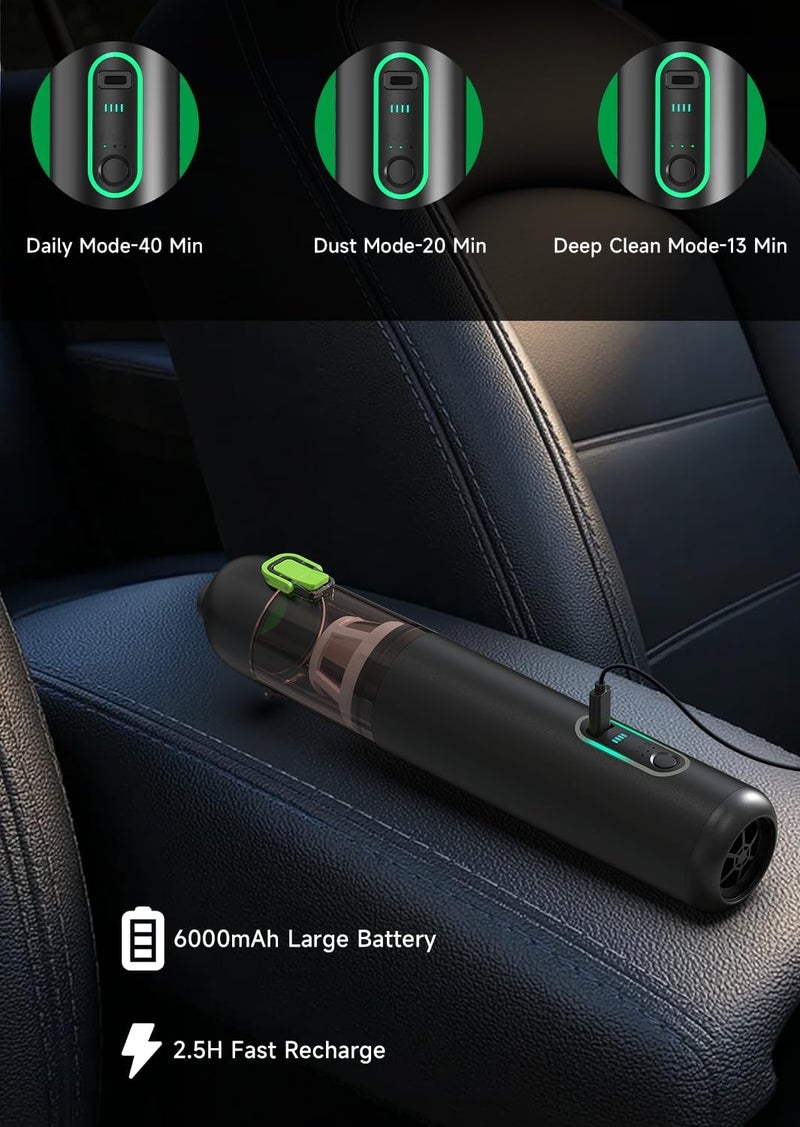 RapAir Car Vaccum, VC28 Handheld Vacuum, 4-in-1 Mini Vacuum Cleaner with 20000pa Suction Power, Rechargeable Vacuum with 3 Suction Modes, Portable Cordless Vacuum for Car, Home, Office Desk, Keyboards - Image 5